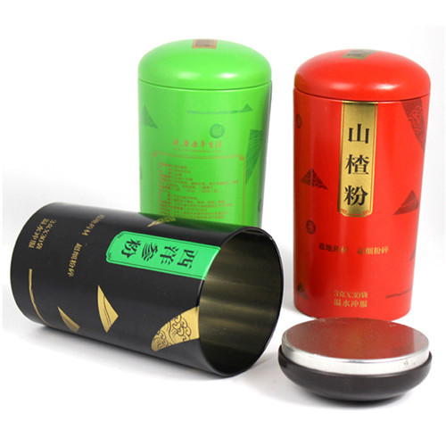 西洋參粉鐵罐；圓形山楂粉包裝罐定制